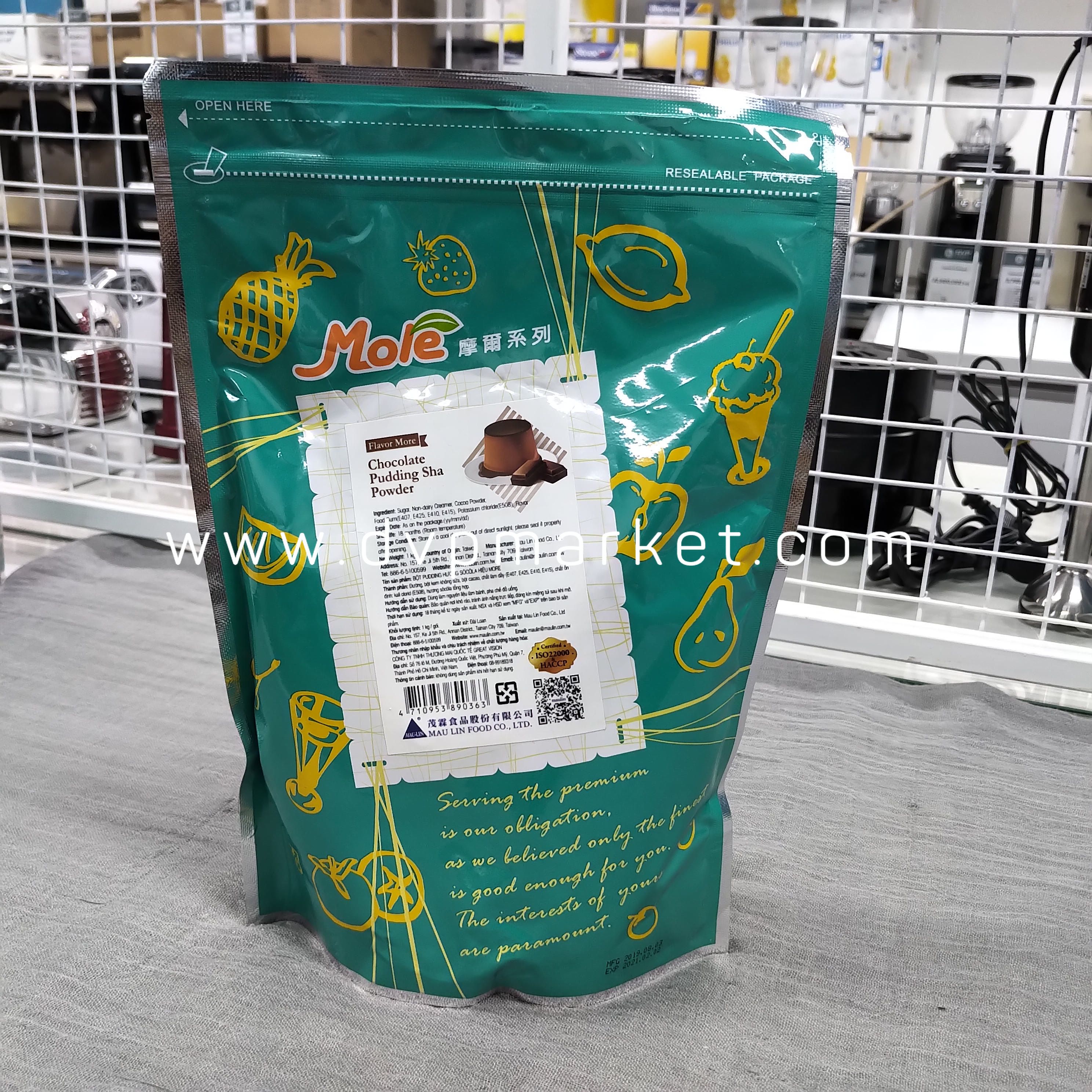 Bột pudding/flan Mole Đài Loan hương Socola - bịch 1kg