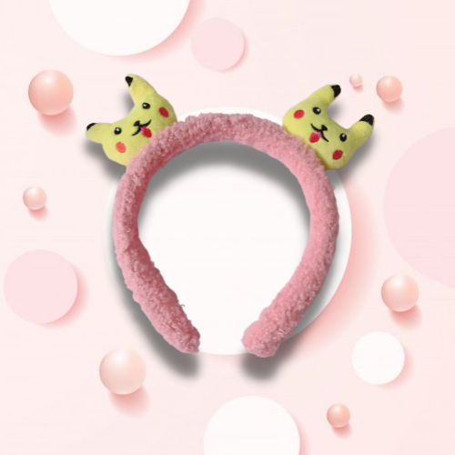 Cài Tóc Hình Pikachu Nhồi Bông Dễ Thương | Băng Đô Cài Tóc Bằng Vải Bông Mềm Mại Họa Tiết Pikachu / Thỏ / Gấu Dễ Thương Thời Trang Thu Đông | Băng Đô Cài Tóc Vải Bông Hình Pikachu 3d Dễ Thương Phong Cách Hàn Quốc