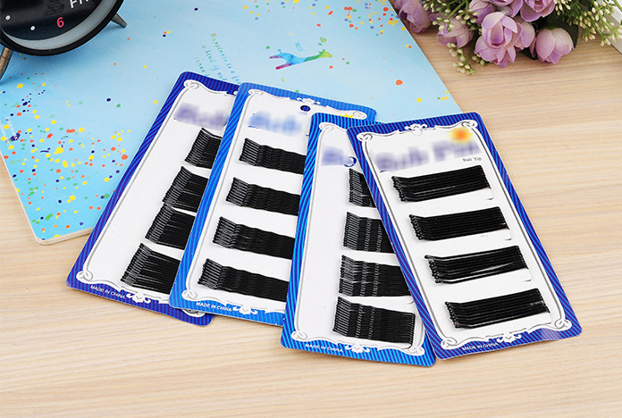 Set of 36 clip hair-clip floss color black