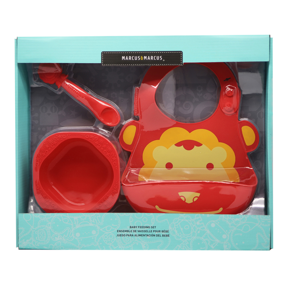 Bộ đồ dùng ăn dặm silicon Baby Marcus & Marcus, cho bé từ 6 tháng - Marcus