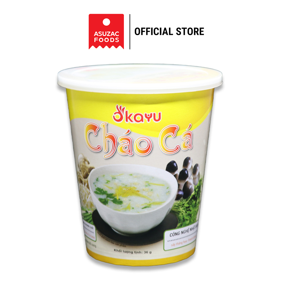 Cháo cá ăn liền Asuzac thùng 12 ly (36 g x 12 ly)