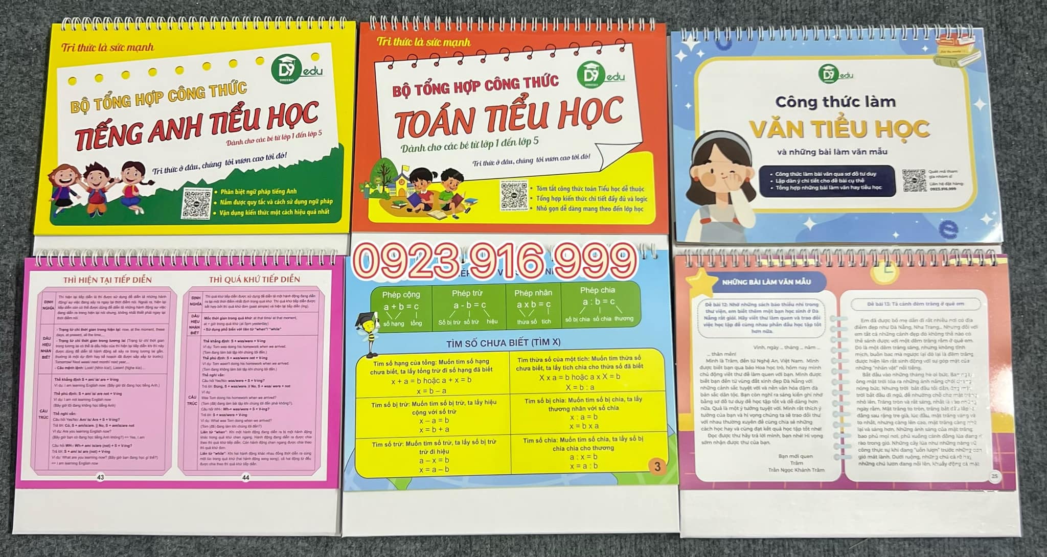 Bộ lịch công thức Văn toán và tiếng anh tiểu học