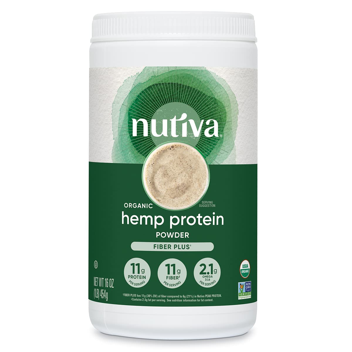 Nutiva Organic Cold-Pressed Hem.p Seed Protein Powder, 1 Pound