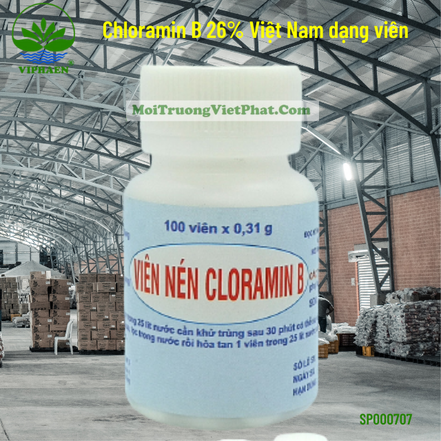 [Bộ y tế] Viên khử khuẩn Cloramin B Ceteco Việt Nam 26%  khử trùng nước, khử khuẩn dùng trong y tế, gia đình (Hũ 100 viên)