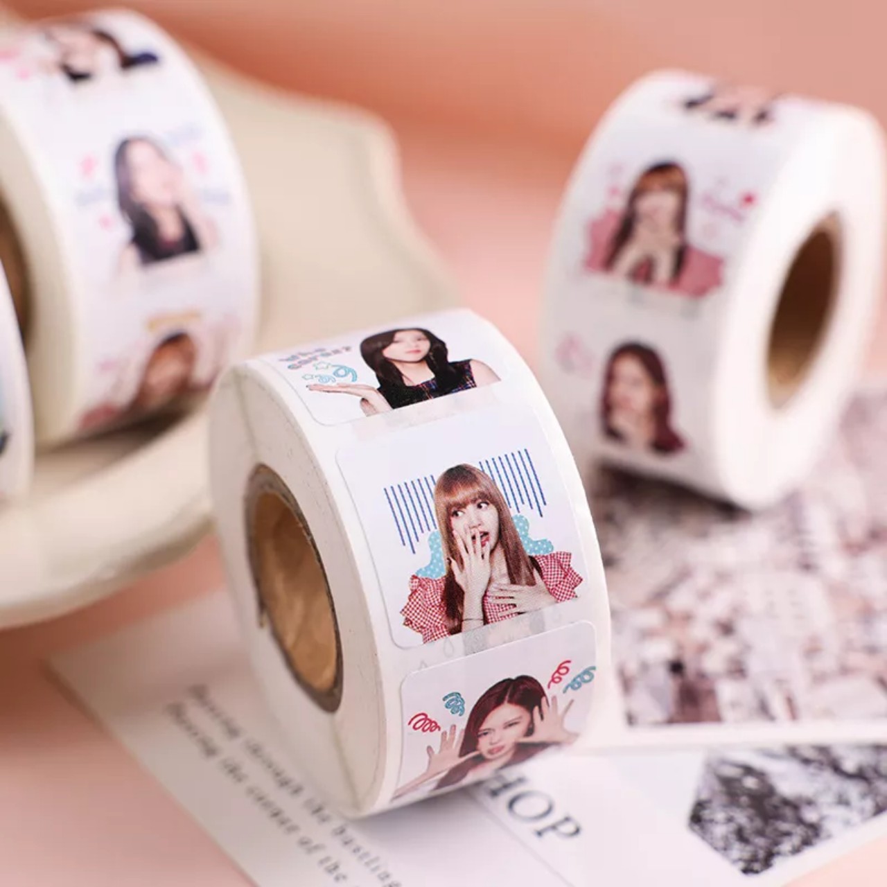 Cuộn 500 miếng dán sticker Blackpink idol siêu đẹp Canarystore54