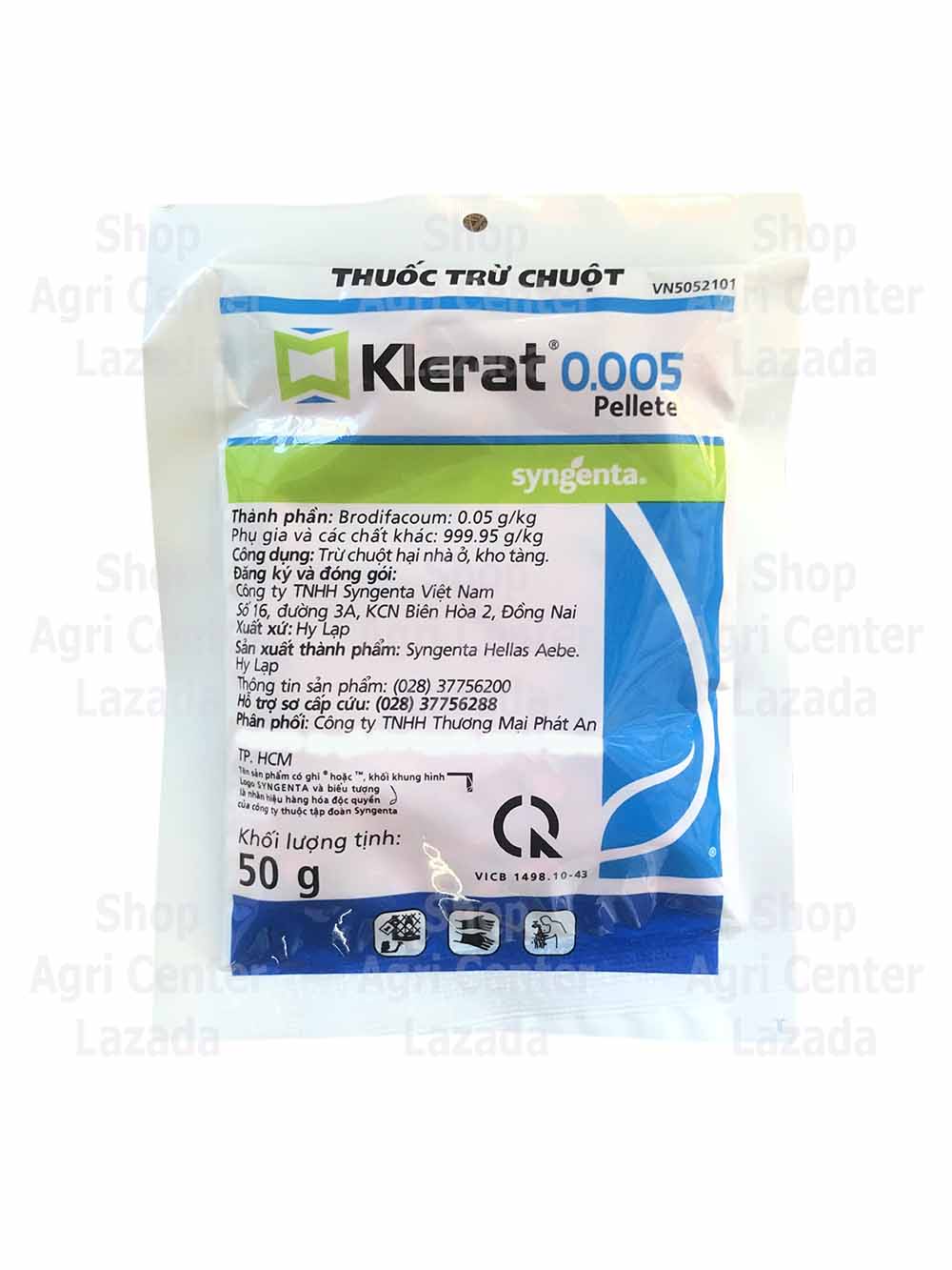 THUỐC DIỆT CHUỘT KILLRAT 0.005% - Bã Đã Trộn Sẵn (Gói 50g)
