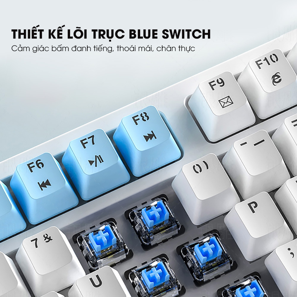 Bàn phím cơ gaming SIDOTECH K700 blue switch cho máy tính với 96 key đèn led RGB núm xoay điều chỉnh ánh sáng âm lượng hành trình phím vừa tay giúp chơi game đánh máy nhanh không delay pc laptop - Hàng chính hãng