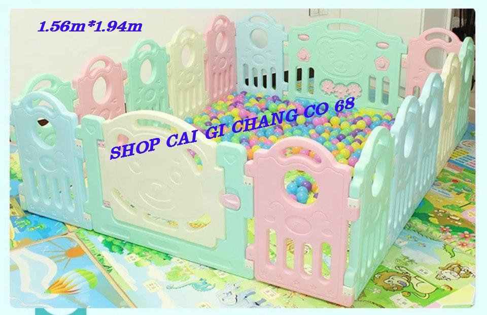 QUÂY CŨI NHỰA 3D LOẠI 16 MIẾNG CHO BÉ HÀNG CÔNG TY KÍCH THƯỚC 1.94x1.56 TẶNG THẢM BÓNG GIỎ ĐỰNG BÓNG