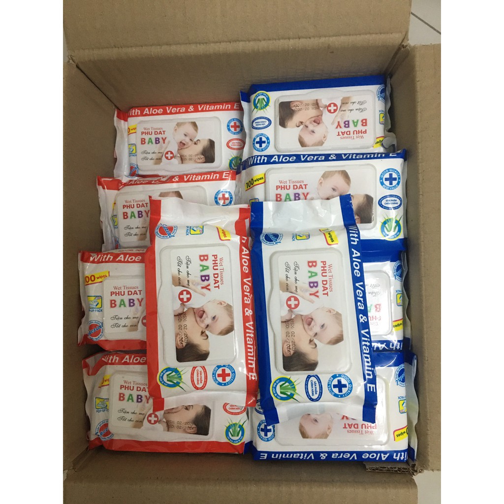 COMBO 5 GÓI KHĂN GIẤY ƯỚT PHÚ ĐẠT CAO CÂP 100 TỜ/GÓI