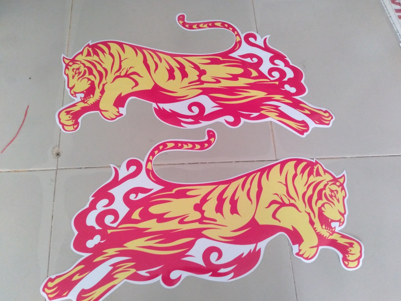 Tem hổ vồ, tem dán trang trí xe tải, tem dán decal (1 Bộ = 2 tem)