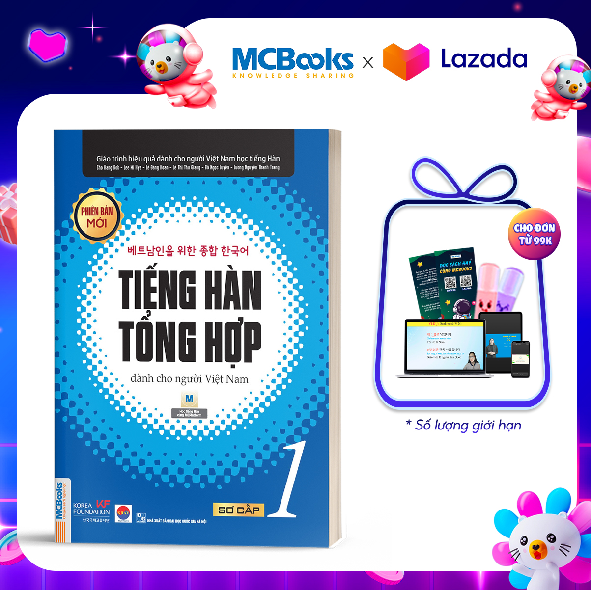 Tiếng Hàn Tổng Hợp Sơ Cấp 1 Dành Cho Người Việt Nam Bản Đen Trắng - Mcbooks