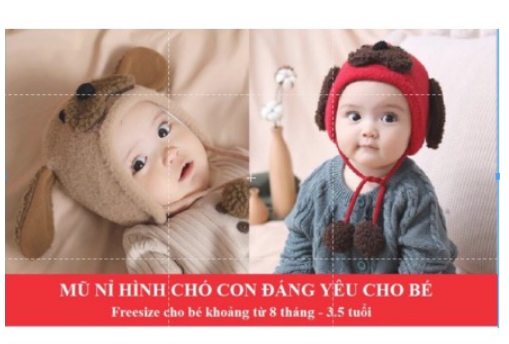 Mũ nỉ hình cún con đáng yêu, cho bé trai gái tới 3 tuổi
