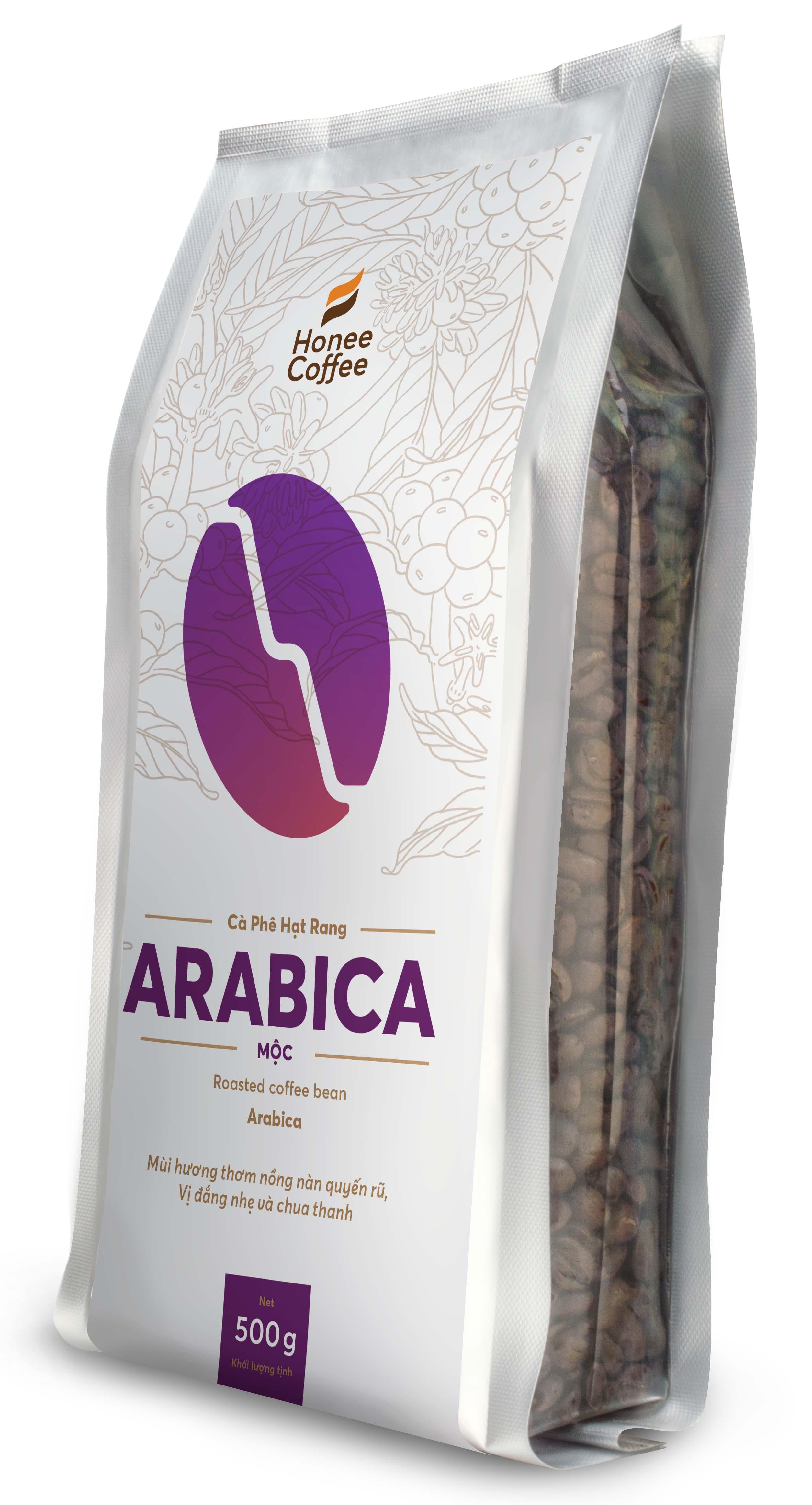 Cà Phê Hạt Rang Mộc Arabica Cơ Bản - 500g - Honee Coffee