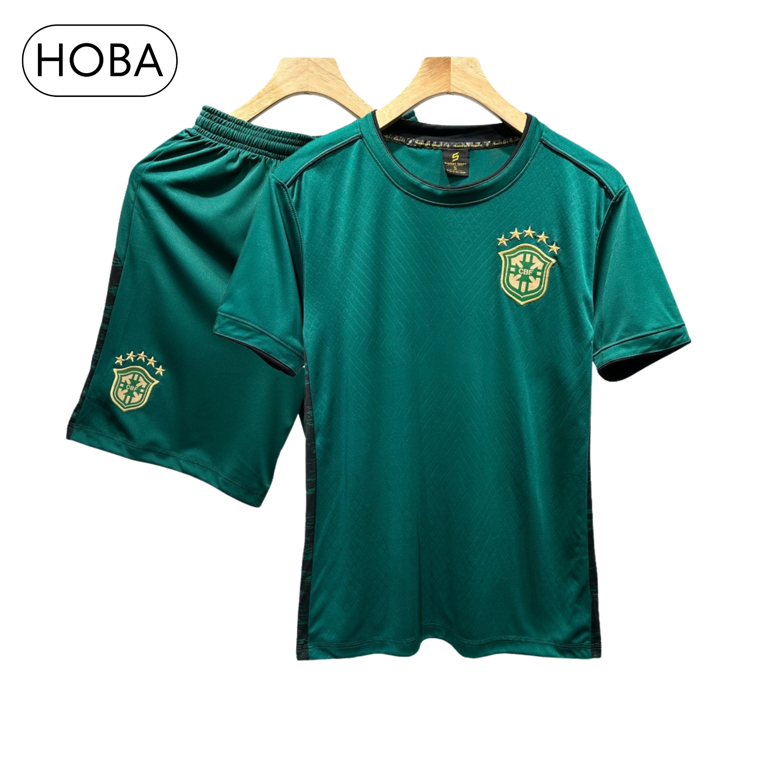 Moss Green Brazil football soccer jersey set