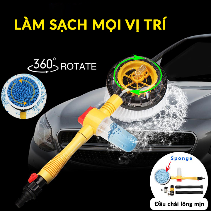 Chổi cọ rửa xe ô tô thông minh không chạm, tự xoay 360 độ