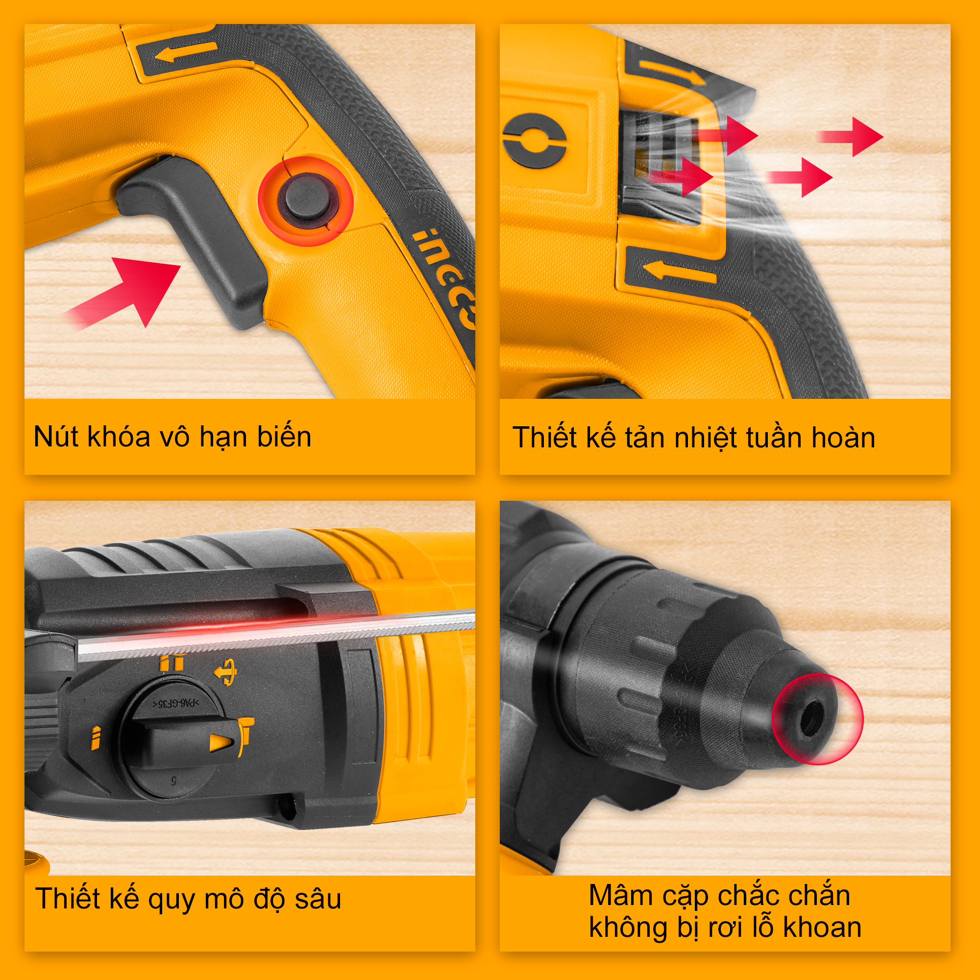 INGCO RGH9528 Máy khoan đục 950W