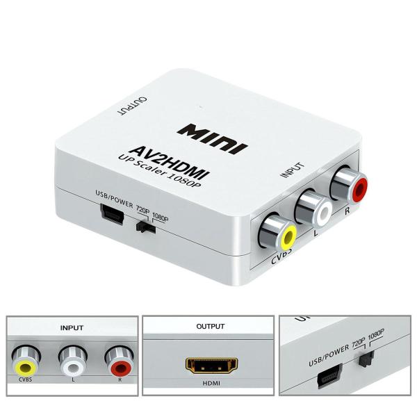 Bộ chuyển đổi AV sang HDMI AV2HDMI ,Hộp chuyển Mini AV ra HDMI, AV to HDMI, AV sang HDMI