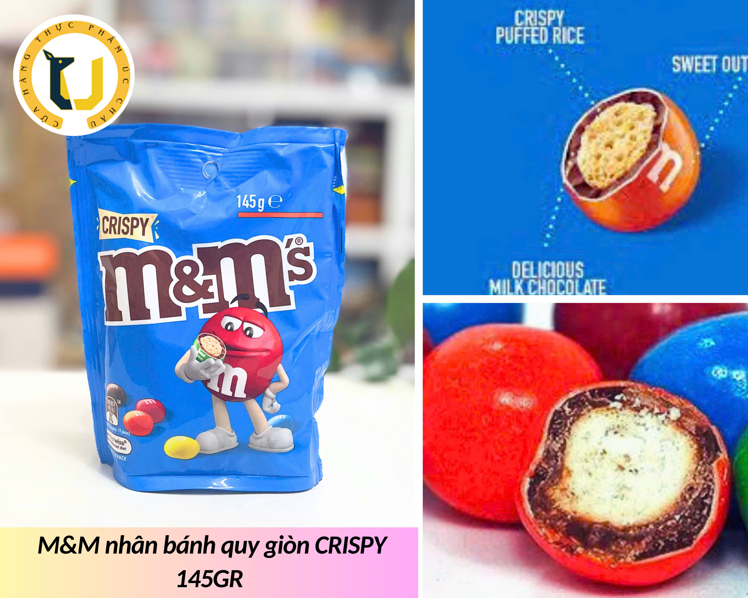(HÀNG ÚC) Kẹo socola đậu phộng M&M's PEANUT/ MINIS/ CRISPY chocolate
