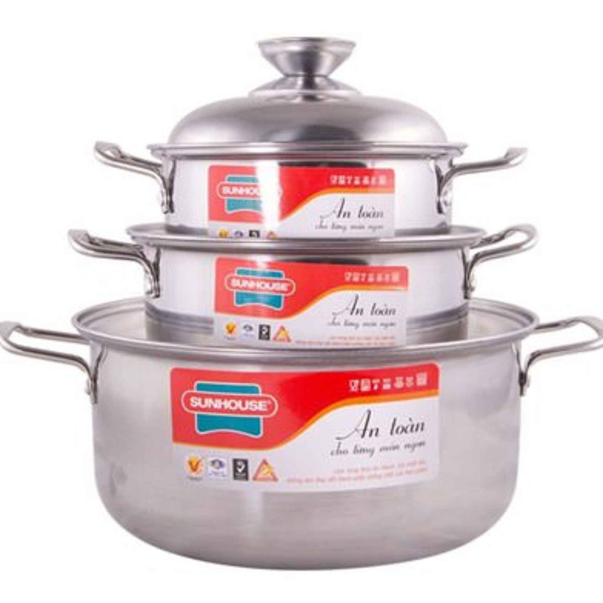 Bộ nồi inox 1 đáy SUNHOUSE SH224