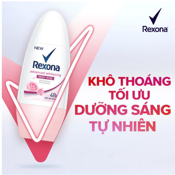 Lăn Khử Mùi Rexona dưỡng sáng tự nhiên khô thoáng tối ưu dành cho nữ 50 ml