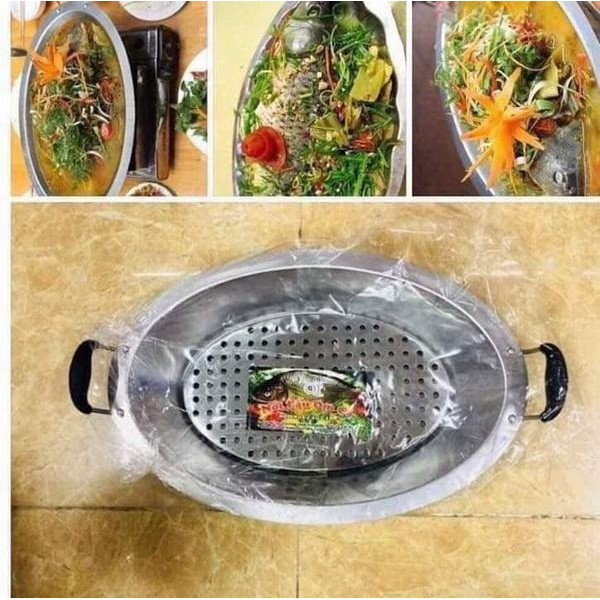 KHAY LẨU CÁ CHÉP OM DƯA INOX