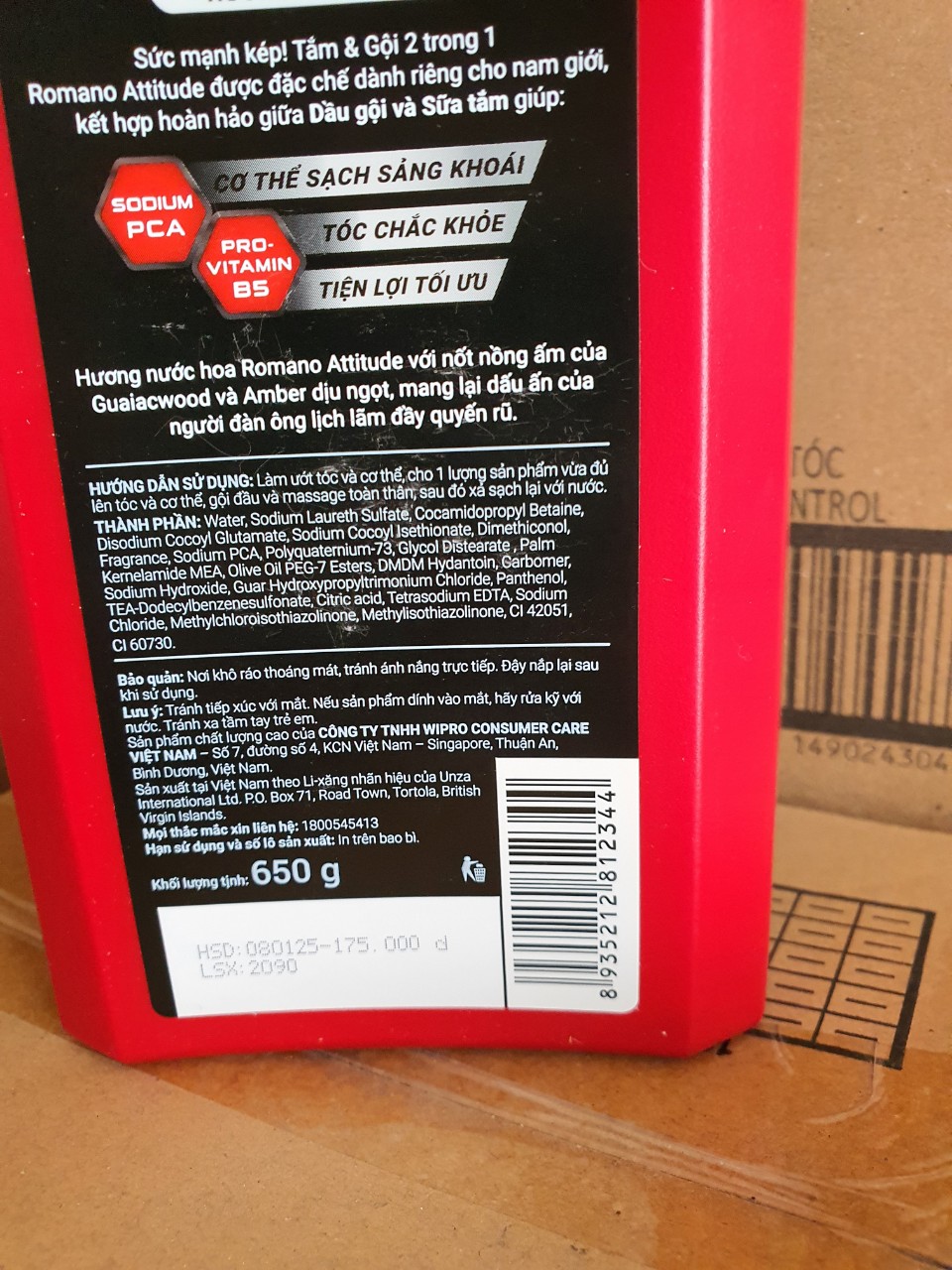 Tắm Gội 2in1 Romano Attitude 650G