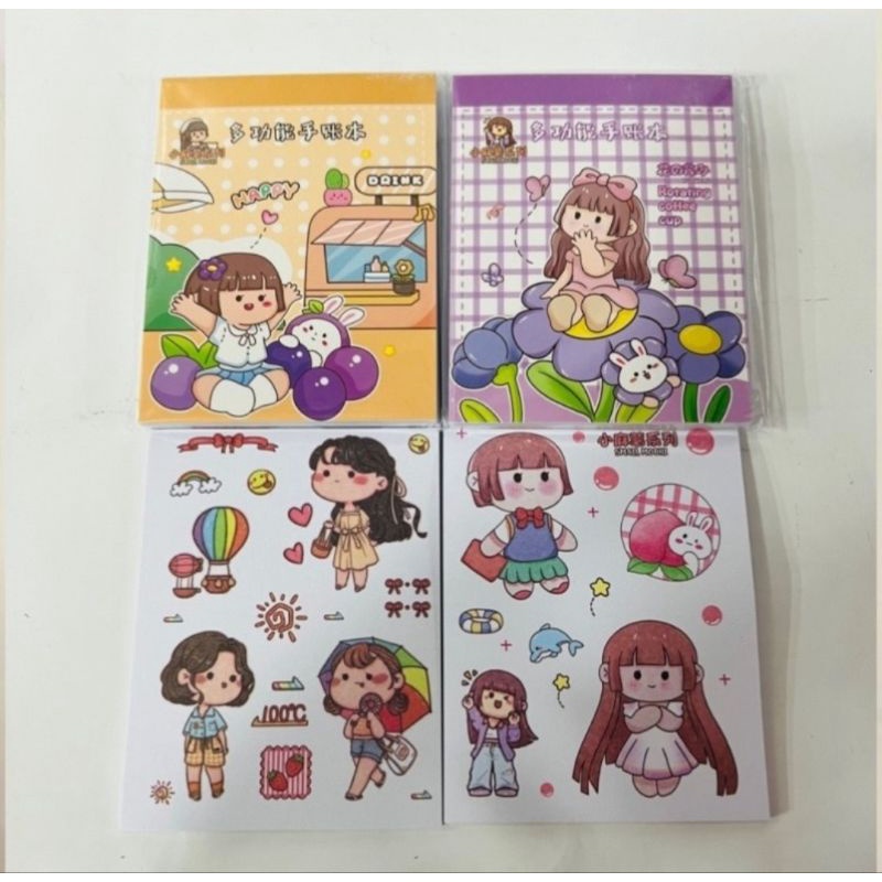 Bộ 24 tờ sticker chibi hoạt hình size 8.6cm dễ thương