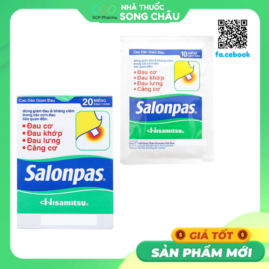 Cao dán SALONPAS hộp 10 miếng hoặc 20 miếng