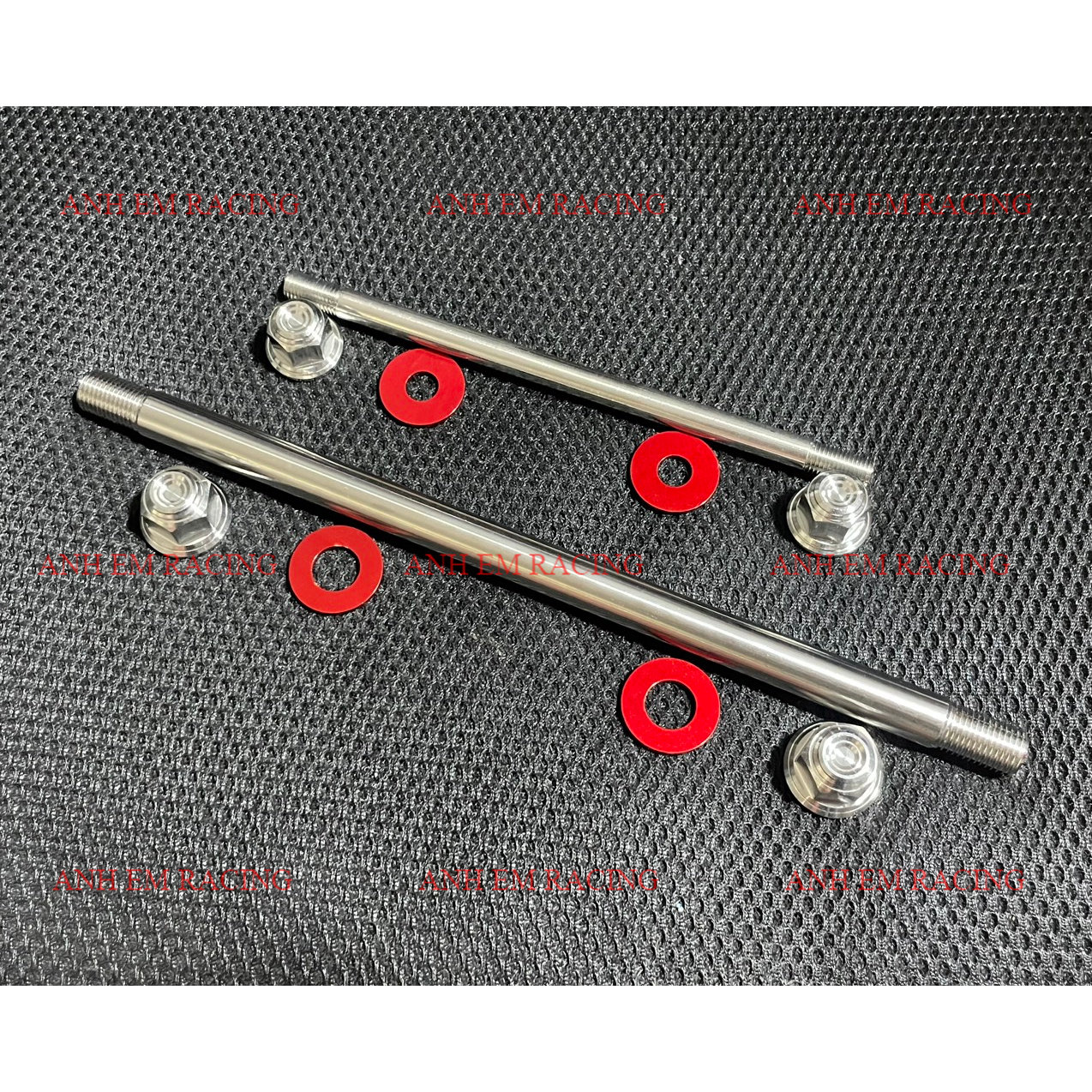 Cốt bánh salaya inox 304 mẫu thái trước sau cho mọi dòng xe siêu sáng kèm lông đền nhôm đỏ