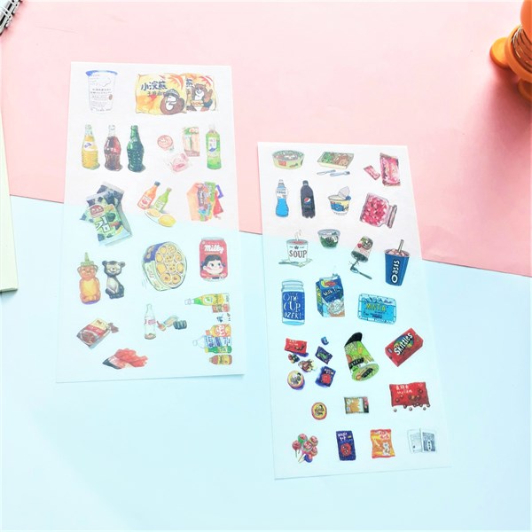 [HCM]Bộ 6 Tấm Sticker Dán Trang Trí - Đồ Ăn Nước Uống Hàn