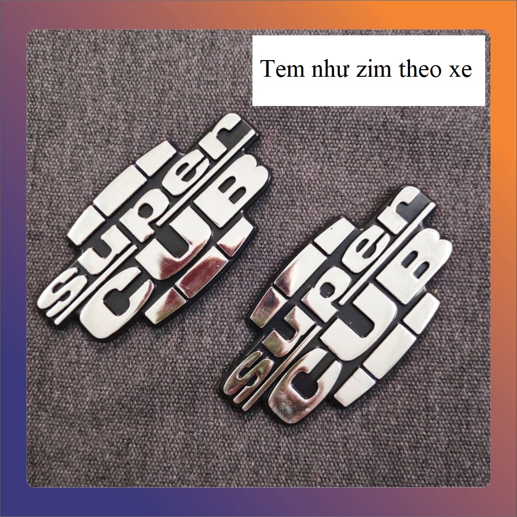 BỘ TEM TRANG TRÍ XE MÁY TEM LOGO SUPER CUB, CHẤT LIỆU NHỰA CỨNG KEO DÁN CHẮC CHẮN ÍT BONG TRÓC