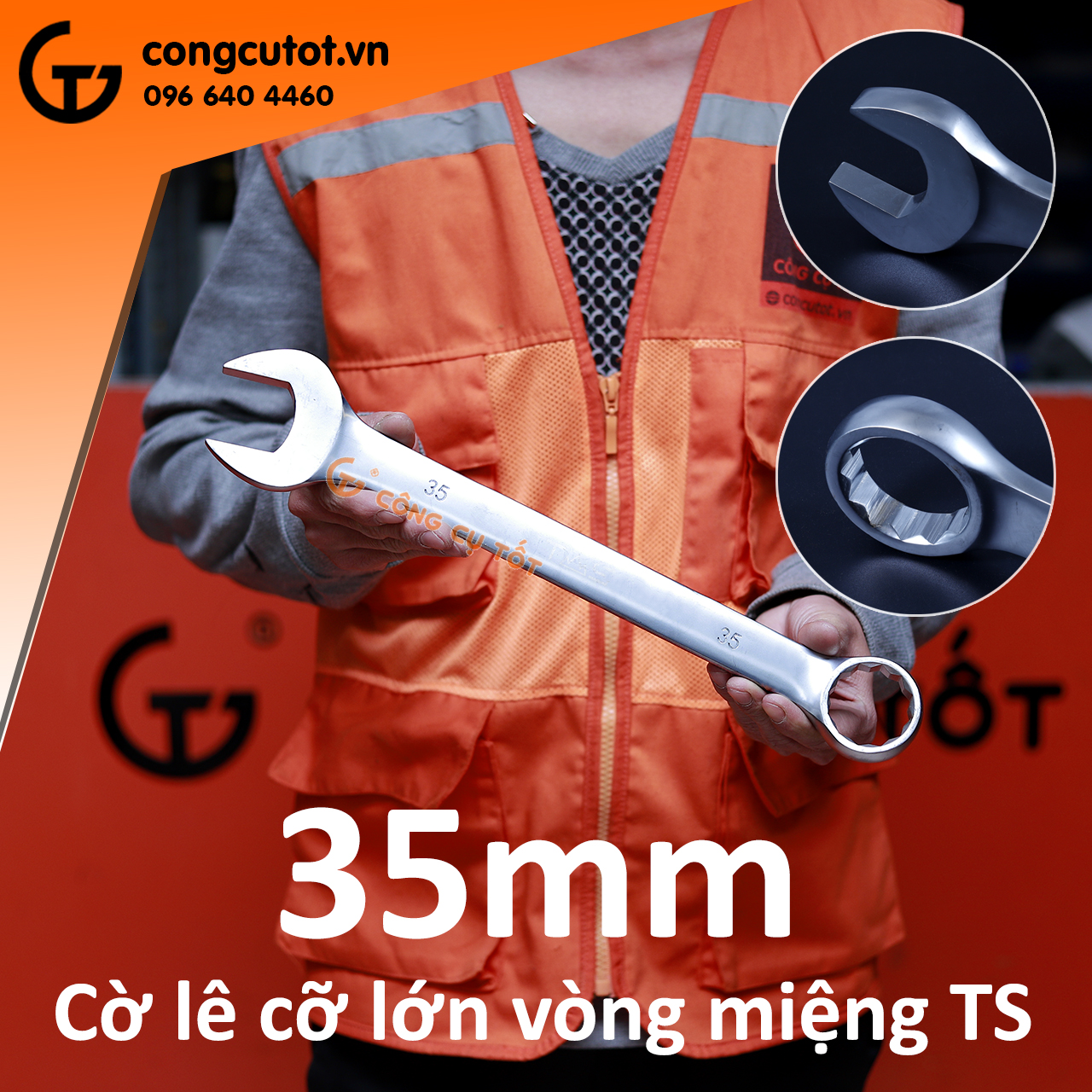 Cờ lê vòng miệng TS cỡ lớn size tùy chọn 44-75mm