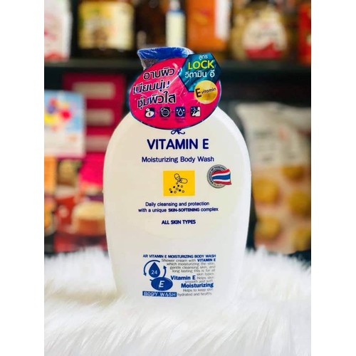 Sữa tắm dưỡng ẩm , trắng da Vitamin E Aron Thái Lan 800ml
