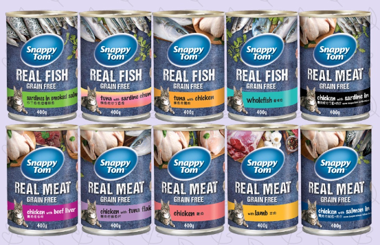 Pate lon cho mèo SNAPPY TOM REAL MEAT/ REAL FISH 400g