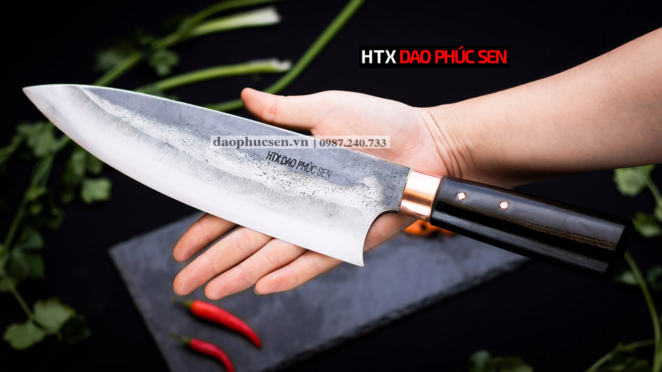 Dao phúc sen chặt lọc cán mun sắc bén