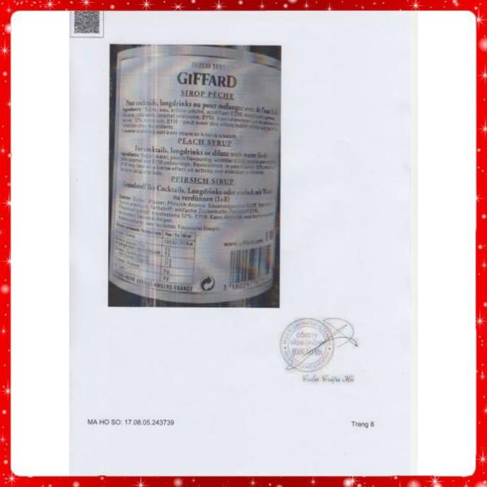 Siro Đào Giffard Peach 1L