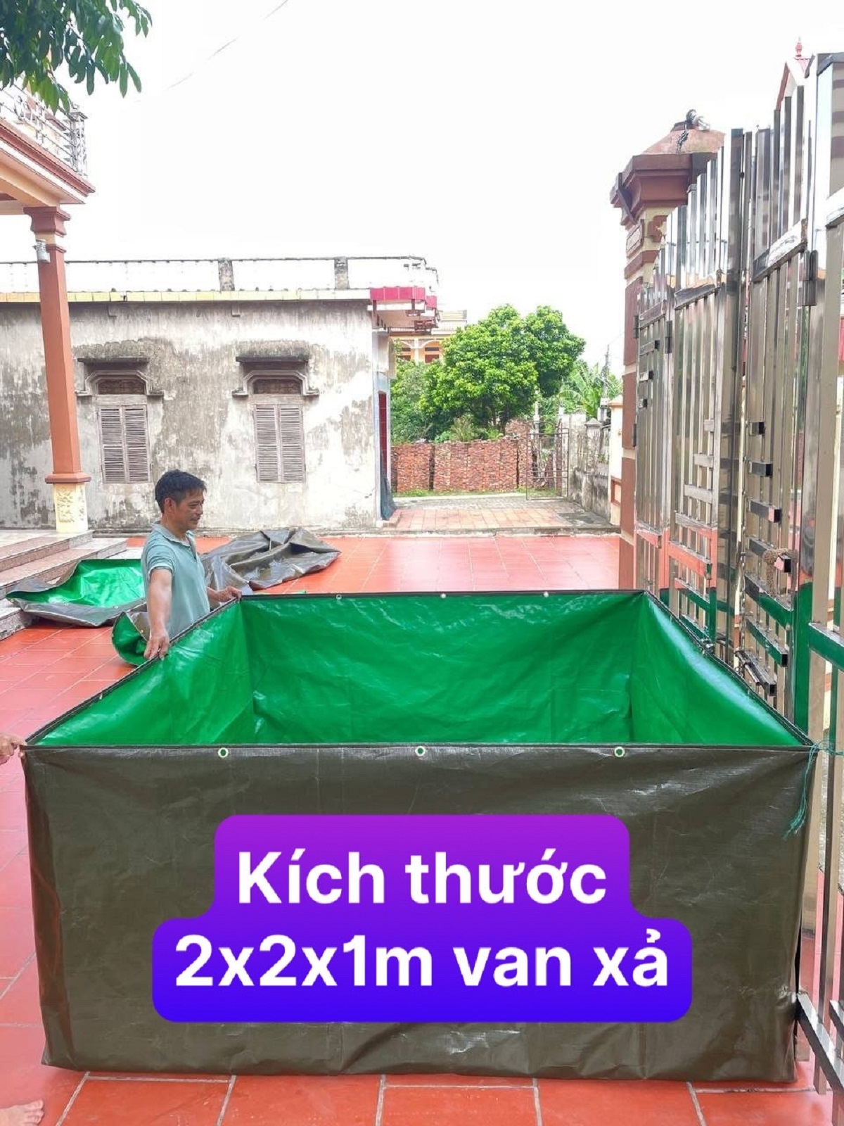 Bể bạt có van xả nuôi cá, ốc, ếch, lươn,...