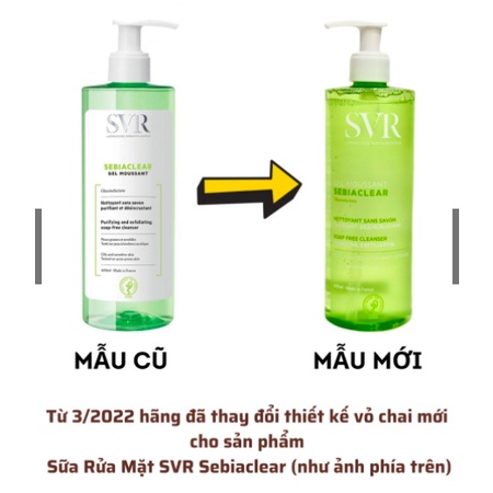 [200ml -400ml] Sữa rửa mặt SVR Sebiaclear Gel Moussant
