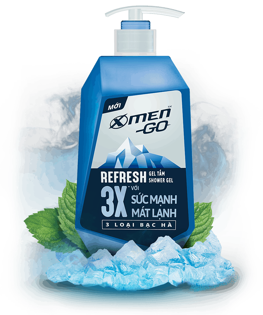 [HCM]Gel tắm Xmen Go Refresh 3 loại bạc hà 650ml