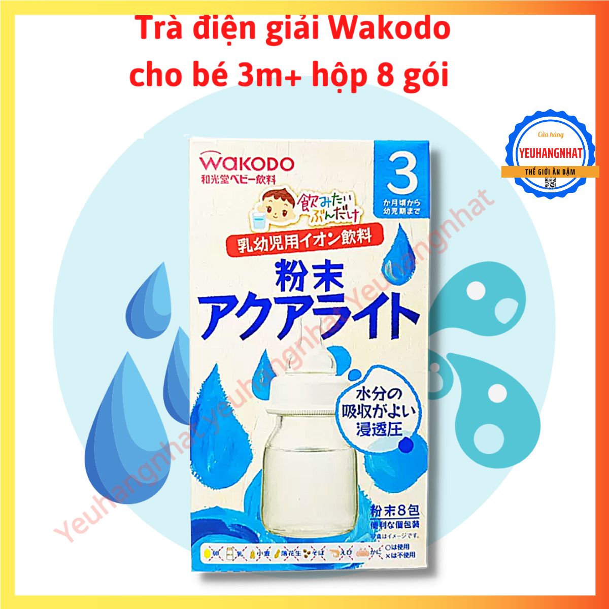 Trà wakodo bổ sung điện giải cho bé từ 3 tháng Nhật Bản