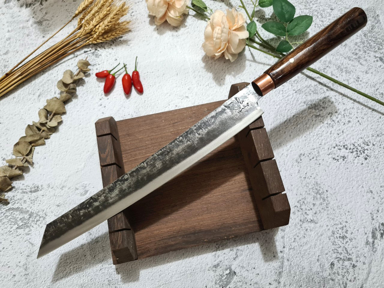 DAO - DAO BẾP - SASHIMI MẶT HOA VĂN MÃ N4 HÀNG ĐỘC 6699