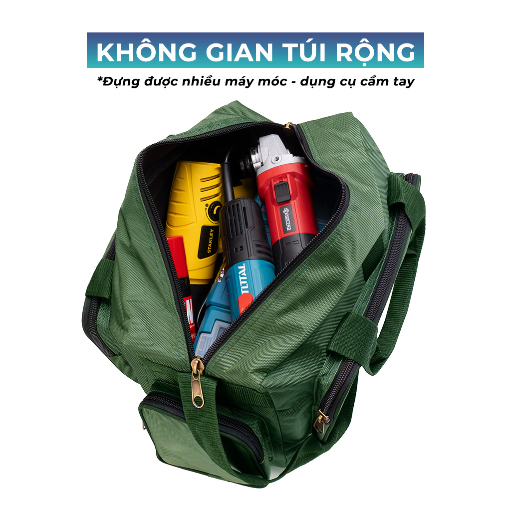 Túi đồ nghề đa năng XSAFE 3 size M/L/XL, vải gáp hai lớp dày dặn, khó sờn rách, đường chỉ may polyester chắc chắn
