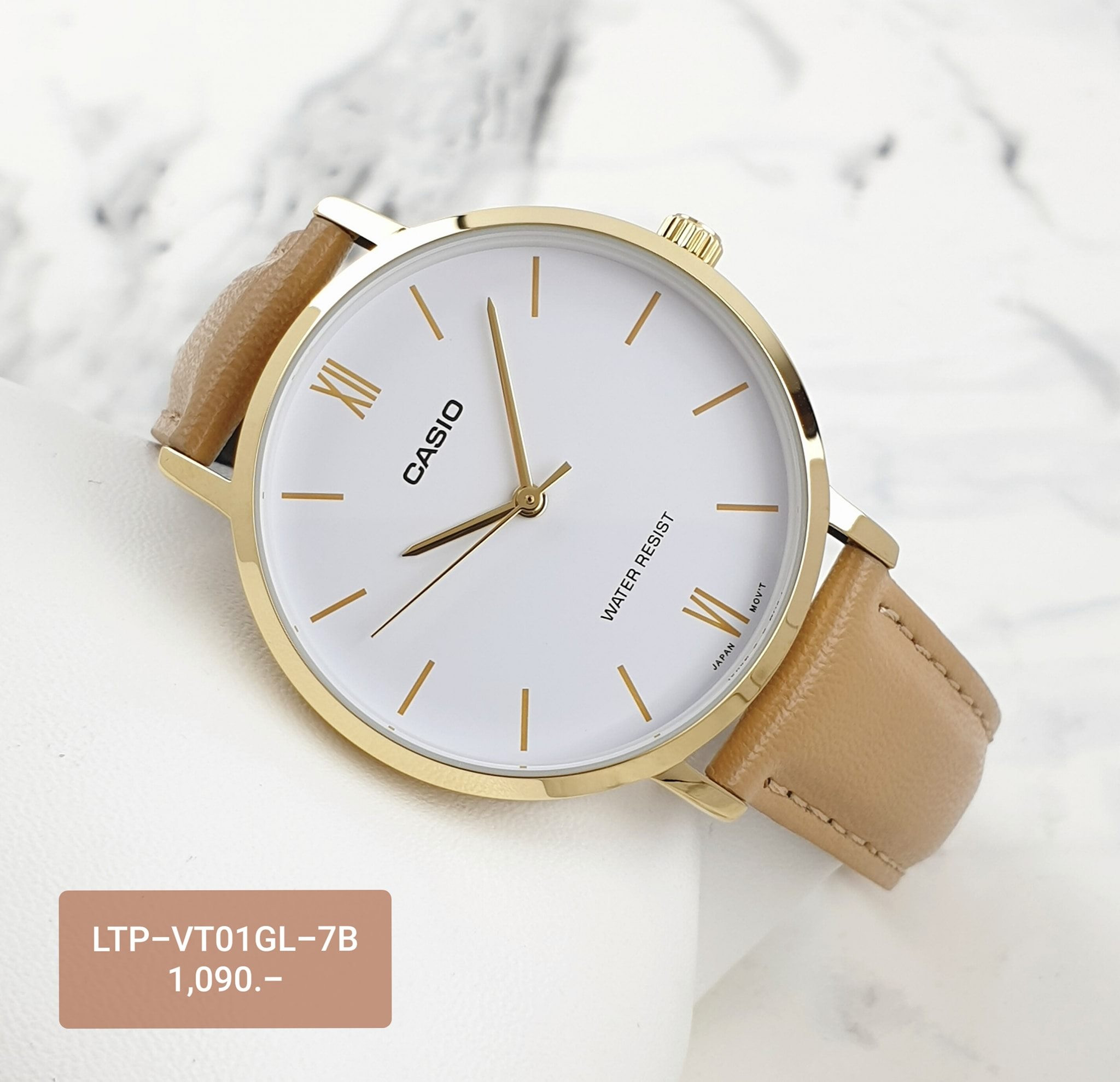[HCM]Đồng Hồ Nữ Casio Dây Da LTP-VT01GL-7BUDF Chính Hãng