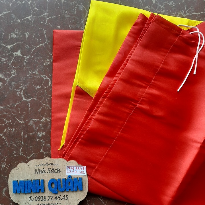 Lá cờ đỏ sao vàng/cờ Tổ quốc, vải phi lụa, size 1,4mx2,1m