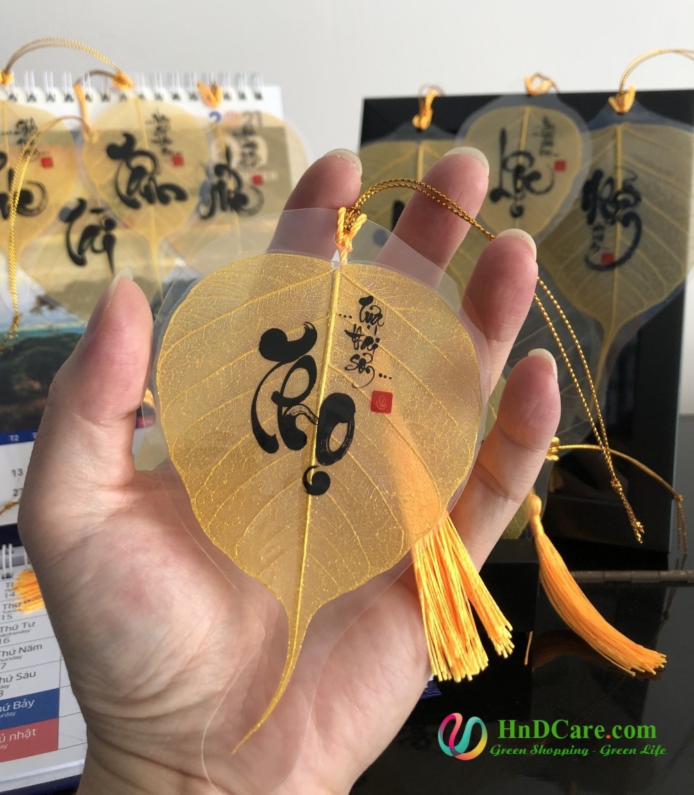 Lá Bồ Đề Vàng Kim Cao Cấp (Lá Bồ Đề Phong Thủy, Thư Pháp)