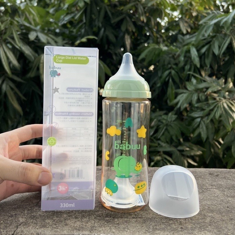 [ chọn núm S,M,L,LL] - Bình sữa cổ rộng PPSU Babuu 90ml/120ml/160ml/240ml/300ml (quà tặng hấp dẫn)