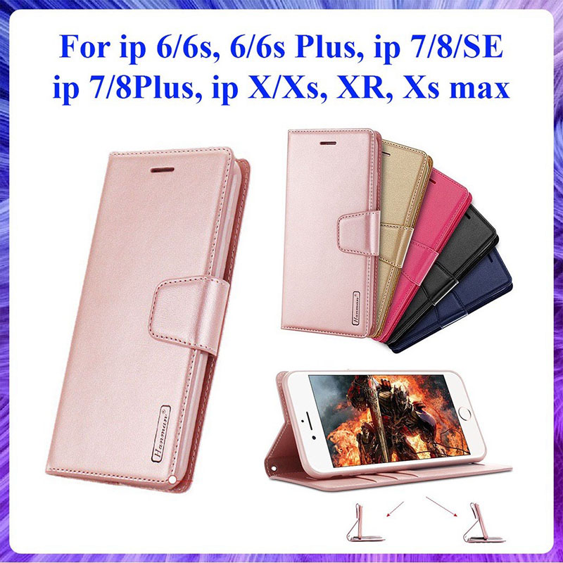 [Bao Xịn] Bao da dạng ví Hanman iphone X, Xs, XR, Xs Max, iphone 6, 6s, ip 7, ip 8, ip SE, iphone 6 Plus, 6s Plus, 7 Plus, 8 Plus có nắp gập, ngăn đựng thẻ ATM tiền tiện lợi, cao cấp