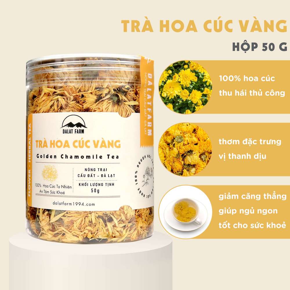 Trà Hoa Cúc Vàng DalatFarm - Hộp 50 g