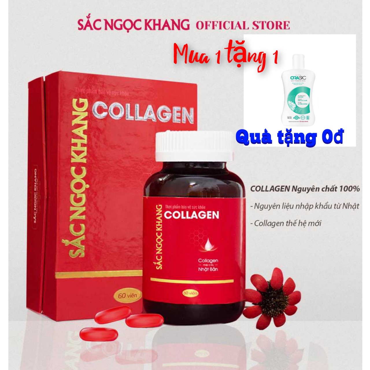 Collagen SẮC NGỌC KHANG thế hệ mới 100% tới từ Nhật Bản 60v h