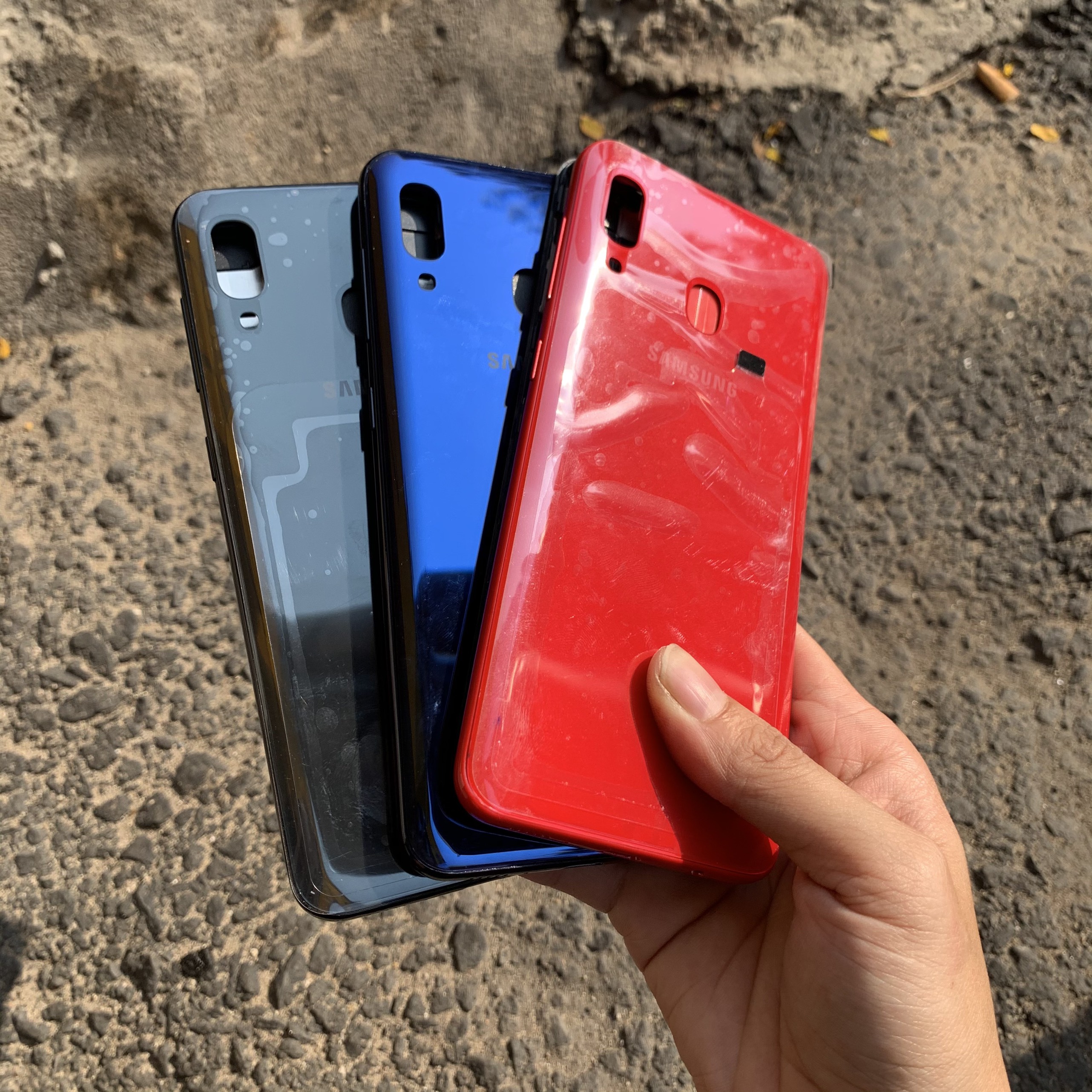 VỎ SƯỜN ĐIỆN THOẠI SAMSUNG GALAXY A20 ZIN ( Sườn , Lưng , Khai sim )